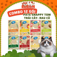 Combo 12 Gói Pate Snappy Tom trái cây, rau củ cho Mèo, gói 70g
