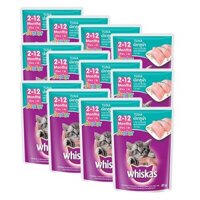 Combo 12 gói pate Whiskas 80g - vị cá ngừ - dành cho mèo con