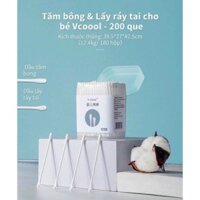 COMBO 12 HỘP TĂM BÔNG ĐA NĂNG VCOOL LÕI GIẤY HỘP 200 chiếc