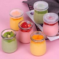 Combo 12 hủ thủy tinh có nắp đậy làm sữa chua tiện lợi