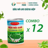 Combo 12 Lon Đậu Hà Lan 430g Đóng Hộp, Nguyên Liệu Tự Nhiên