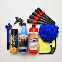 COMBO 12 MÓN PHỤ KIỆN RỬA XE – RỬA SÊN & DƯỠNG SÊN TẠI NHÀ ( Combo chăm sóc xe tiện dụng, giao như hình) Lau Xe