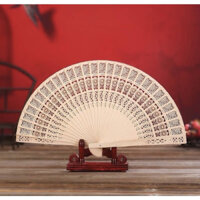 combo 12 quạt gỗ decor chụp ảnh phong cách cổ trang