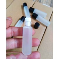 Combo 12 Vỏ 5ml chai thủy tinh mờ bi lăn bằng kính chống rò rỉ nước hoa tinh dầu dubai son môi bóng