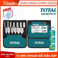 Combo 13 mũi khoan gỗ đầu dẹp TOTAL TACSD70131 chính hãng, mũi khoan gỗ đuôi lục giác chiều dài 152mm, thiết kế an toàn