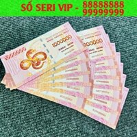 Combo 13 Tờ Seri đẹp có tờ FULL 9 , Tiền lưu niệm 1 Triệu Macao hình Rắn lì xì Tết 2025 - kèm bao lì xì