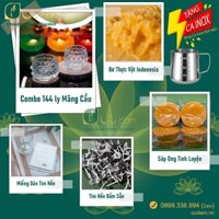 Combo 144ly Mãng Cầu, bao gồm đầy đủ nguyên liệu làm nến bơ dâng Phật, tặng ca Inox rót nến 350ml - Uudam Handmade