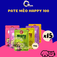 Combo 15 gói pate mèo Wanpy Happy 100