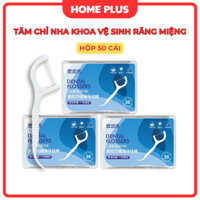 Combo 15 hộp( Hộp 50) Tăm Chỉ Nha Khoa Tiệt Trùng, Dụng Cụ Vệ Sinh Răng Miệng Chuyên Dụng Hiệu Quả