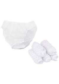 Combo 15 Quần Lót Giấy Trắng Chấm Bi Đáy 2 Lớp Loại Dày Miễn Giặt - 2XL