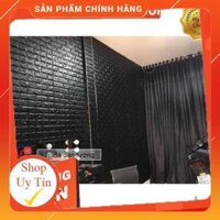 Combo 15 Tấm Xốp Dán Tường Giả Gạch 3D Dày 4mm Màu Đen 70x77cm