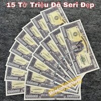 Combo 15 Tờ Tiền Triệu Đô Lưu Niệm Seri Đẹp Full Từ 0 - 9 , Sảnh, Lộc Phát, Thần Tài, Lì Xì Tết Năm 2025.