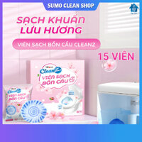 Combo 15 viên thả bồn cầu CleanZ  tẩy sạch mảng bám, ố vàng, khử mùi diệt vi khuẩn toilet phiên bản mới hương đào