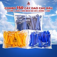 Combo 150 cây dao cạo râu 3 màu Avatar, có dãi bôi trơn, 2 lưỡi, dao cạo râu dùng 1 lần, chuyên khách sạn, xuất khẩu