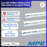 Combo 150/90/75/45m Ống cứng luồn dây điện, 1 mét ống PVC phi 16, 20, 25, 32 hãng MPE (chiều dài thực tế ~ 0.97m)