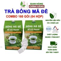 Combo 160 gói (4 hộp) trà túi lọc bông mã đề, rễ cỏ tranh Bảo Khang, tiểu dắt, buốt, sỏi bàng quang