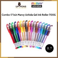 Combo 17 bút gel Marvy Uchida Gel Ink Roller 700G cỡ ngòi 0.7mm