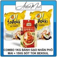 Combo 1kg Bánh gạo nhận phô mai Sannadle + Sốt nầu tokbokki nhập khẩu Hàn quốc