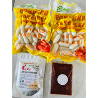 COMBO 1KG Bánh Gạo Tokbokki nhân Phô Mai kèm SỐT & Bột phô mai