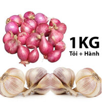 Combo 1KG gồm 2 loại củ tỏi và hành tím thông dụng