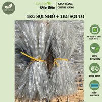 COMBO 1KG MIẾN SỢI TO + 1KG MIẾN SỢI NHỎ, miến dong Sùng Bầu Điện Biên 100% từ củ dong riềng