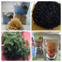 Combo 1kg rong sụn, 1 kg rong nho, 100g rong biển, 2 gói kim chi rong sụn