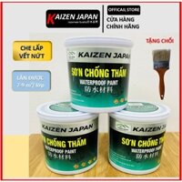 Combo 1kg sơn chống thấm cao cấp, chống thấm sàn mái, tường ngoài, che lấp khe nứt + chổi quét.