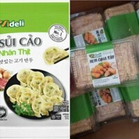 Combo 1kg sủi cảo nhân thịt VIDELI và hộp 500g nem chua ran VIDELI