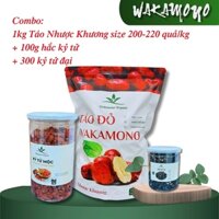 Combo 1Kg Táo đỏ nhược khương size 200-220 quả/kg + 300gam Kỷ Tử đỏ size đại + 100gam Hắc Kỷ Tử