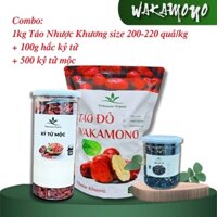 Combo 1Kg Táo đỏ nhược khương size 200-220 quả/kg + 500gam Kỷ Tử đỏ size Trung + 100gam Hắc Kỷ Tử