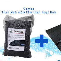 Combo 1kg than hoạt tính dạng viên Ấn Độ + 1 tấm vải than hoạt tính 25*50cm thay máy hút mùi