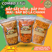 Combo 1Kg5 Bắp Mix 3 Vị : Bắp Sấy Mắm - Rim Khô Bò - Bắp Phô Mai