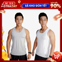 Combo 2 áo ba lỗ namáo 3 lỗ nam, sợi cotton mềm mịn siêu thoáng mát, thấm hút mồ hôi cực tốt, co giãn 4 chiều MRM FASHION -MM - Ghi &amp; Trắng - XL