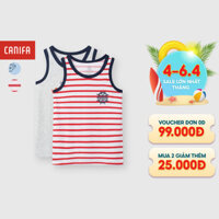 Combo 2 áo mặc nhà bé trai CANIFA ba lỗ in họa tiết 2LA25S001