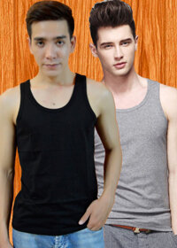 Combo 2 Áo thun ba lỗ thoát nhiệt Nhật Bản GOKING, áo lót nam hàng hiệu cao cấp xuất khẩu - 1 Đen  1 Xám tiêu - M