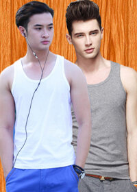 Combo 2 Áo thun ba lỗ thoát nhiệt Nhật Bản GOKING, áo lót nam hàng hiệu cao cấp xuất khẩu - 1 Trắng  1 Xám tiêu - S