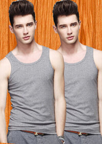 Combo 2 Áo thun ba lỗ thoát nhiệt Nhật Bản GOKING, áo lót nam hàng hiệu cao cấp xuất khẩu - 2 Xám tiêu - XL