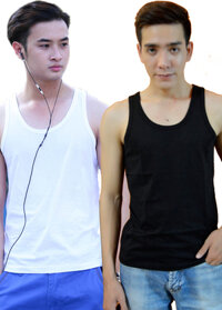 Combo 2 Áo thun ba lỗ thoát nhiệt Nhật Bản GOKING, áo lót nam hàng hiệu cao cấp xuất khẩu - Đen  Trắng - M