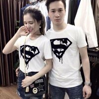 COMBO 2 Áo thun cặp đôi logo SUPERMEN màu đen  cực chất ( Giá đã bao gồm 2 áo).