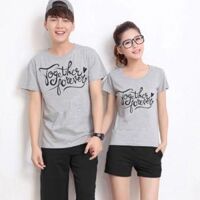 Combo 2 Áo Thun Cặp Đôi so Cute In Họa Tiết Tình Yêu xinh xắn chất thun đẹp - Xám,M-S