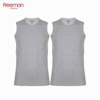Combo 2 Áo thun nam ba lỗ chất liệu cotton thoáng mát FREEMAN ASF206 - L - Xám