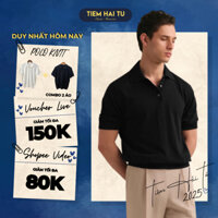 Combo 2 áo thun Polo dệt kim Tiệm Hải Tú hàng VNXK cao cấp, polo nam basic chất len dệt - PL01