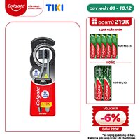 Combo 2 bàn chải đánh răng Colgate 360 than hoạt tính kháng vi khuẩn Charcoal Spiral lông chải xoắn kép