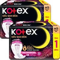 Combo 2 Băng vệ sinh Kotex Siêu Ban Đêm mặt lưới 35cm (8 miếng)
