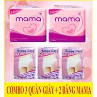 COMBO 2 BĂNG VỆ SINH MAMA VÀ 3GÓI QUẦN LÓT GIẤY MẶC 1 LẦN