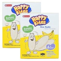 Combo 2 Bánh Gạo Ăn Dặm Cho Trẻ Em Happy Bites Chuối 50g