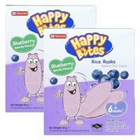 Combo 2 Bánh Gạo Ăn Dặm Cho Trẻ Em Happy Bites Việt Quất 50g