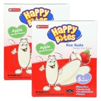 Combo 2 Bánh Gạo Ăn Dặm Cho Trẻ Em Happy Bites Táo 50g