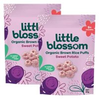 Combo 2 Bánh Puffs Gạo Lứt Hữu Cơ Little Blossom Vị Khoai Lang Tím 40g