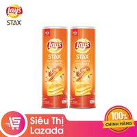 Combo 2 Bánh Snack Khoai Tây Miếng Lays Stax Thái Vị Tôm Hùm Nướng Ngũ Vị Hộp 105g LazadaMall